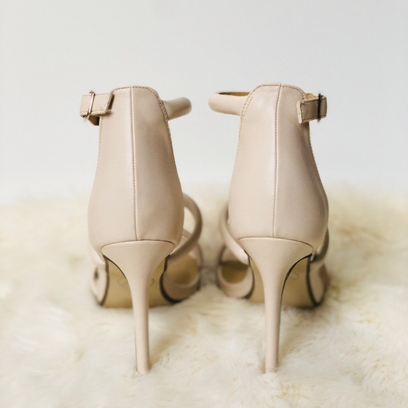 New! Nude Rounded Three Strap Heels - Picture 4 of 7